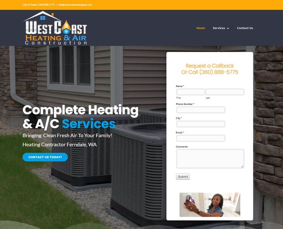westcoast-heating-web-design HVAC web design