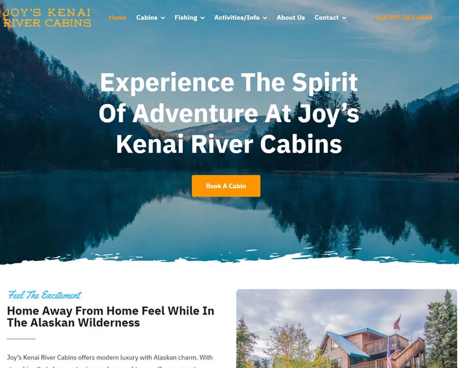 Joy’s Kenai River Cabin Website