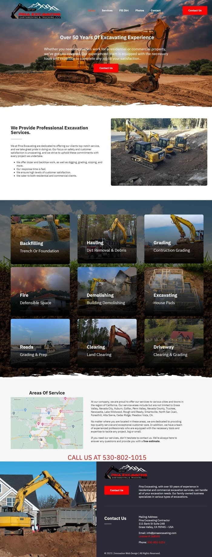 700x1839_www.pinaexcavating.com Pinas Excavation web design