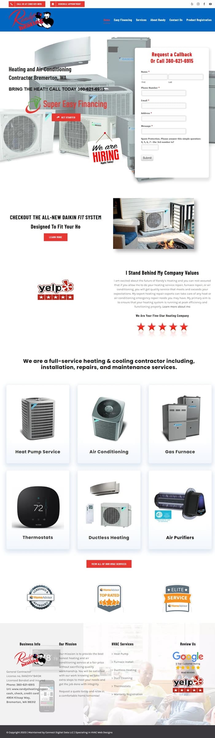 New designer website Randy's Heating